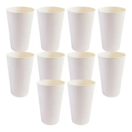 10 Vasos Conicos Plasticos Para Fiestas 500 Ml | Kovalplast Blanco