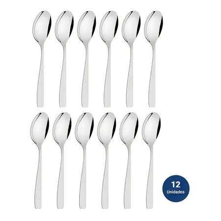 12 Cucharas De Te Tramontina Cosmos Acero Inox