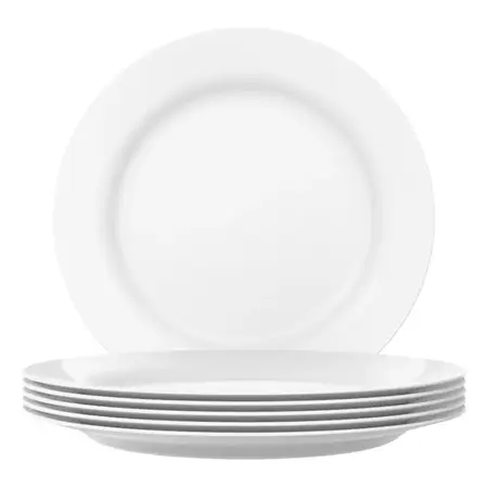 12 Plato Playo 24cm Nadir Duralex Menu Vidrio Templado 5743 Blanco