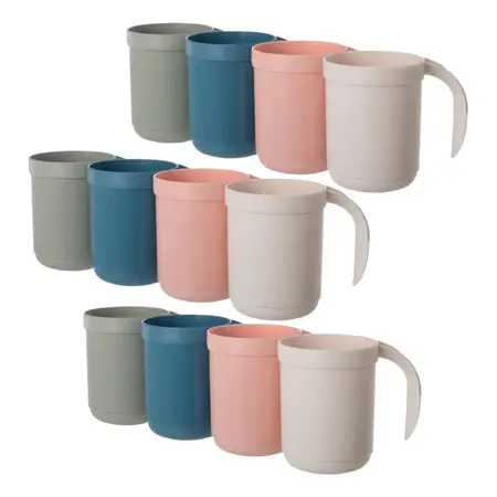 12 Tazas Jarros Infantil Mugg Muky Plastico De 360 Ml | Yesi Al Azar Liso