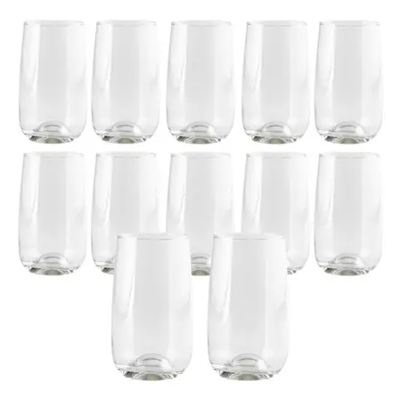 12 Vasos Altos Agua Cocteles De Vidrio Tragos 458 Ml Cristar Transparente