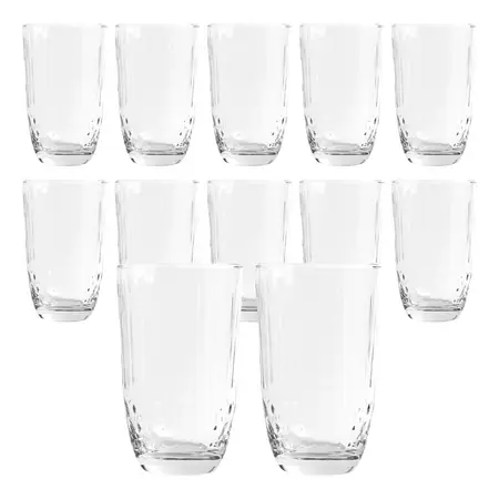 12 Vasos Altos Estambul Tragos De Vidrio 443 Ml | Cristar Transparente