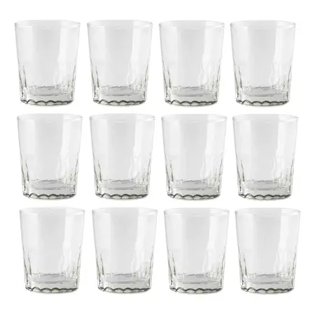 12 Vasos Bajos Whisky Cócteles Tragos Tierra 345 Ml Cristar Transparente