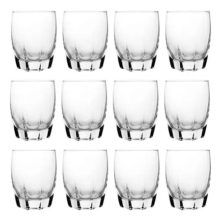 12 Vasos De Whisky 275 Ml Vidrio Templado | Crystal Rock Transparente