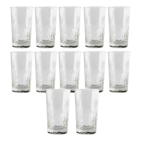 12 Vasos Trago Largo De Vidrio Tragos 450 Ml Tierra Cristar Transparente