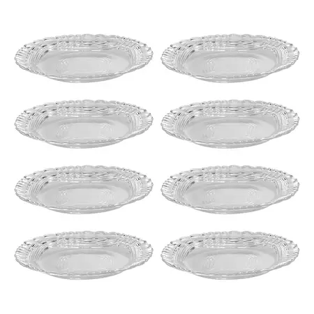 36 Platos Postre Redondo Durax Cristal 17,5 Cm Vidrio