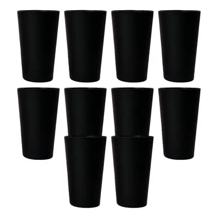 60 Vasos Conicos Plasticos Para Fiestas 500 Ml | Kovalplast Negro