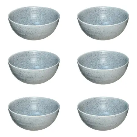 6 Bowls Compoteras 580 Ml Cerámica Fusión Gray 15 Cm Carol Gris