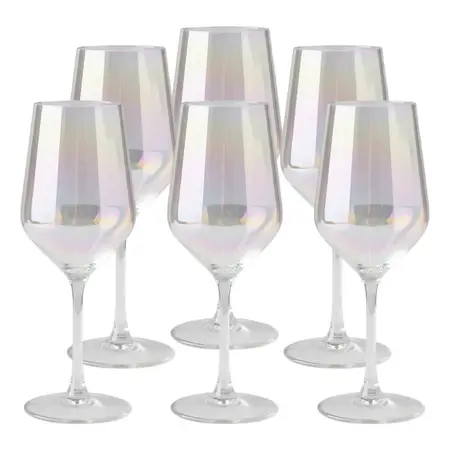 6 Copas Vino Agua Brunello Fusion 500 Ml Diseño Vidrio | Tke Tornasol