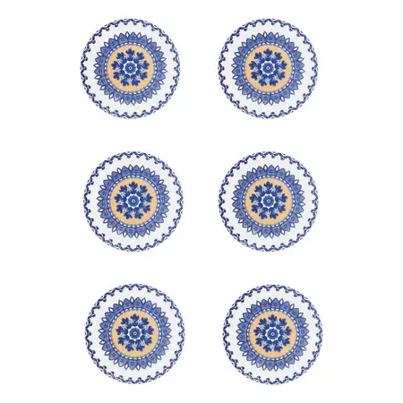 6 Platos De Postre De Cerámica Linea Floreal 20 Cm | Oxford La Carreta Floreal
