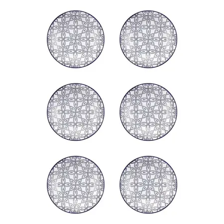 6 Platos Hondos De Cerámica Linea Floreal 22,5 Cm | Oxford Náutico Floreal