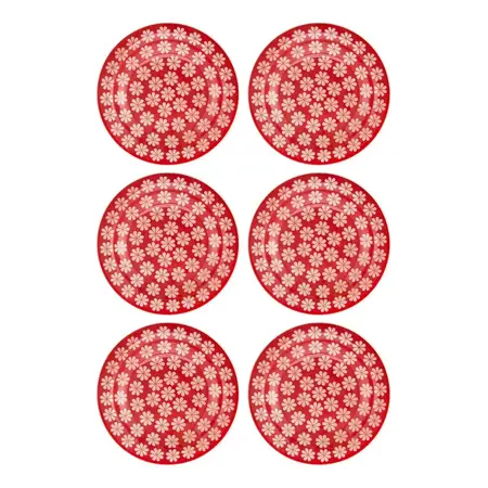 6 Platos Hondos De Cerámica Linea Floreal 22,5 Cm | Oxford Renda Floreal