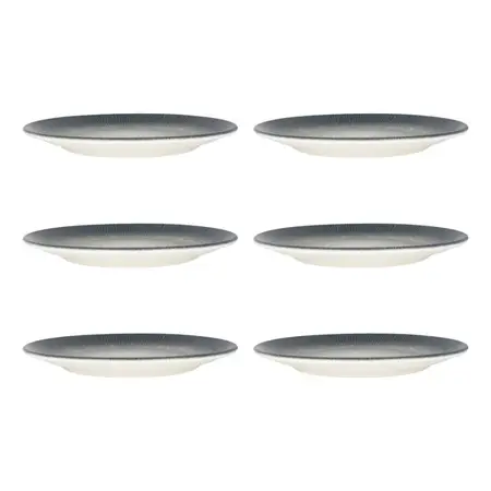 6 Platos Playos Planos De Cerámica 27 Cm Alt Grey | Carol Gris