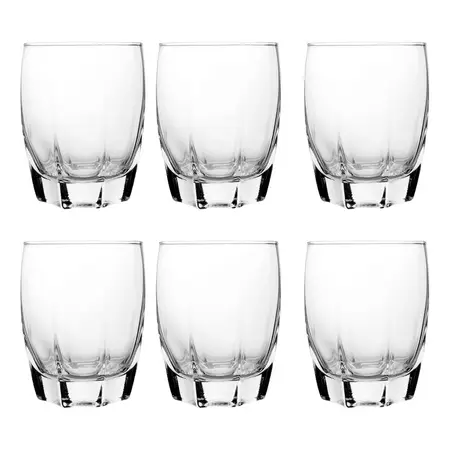 6 Vasos De Whisky 275 Ml Vidrio Templado | Crystal Rock Transparente