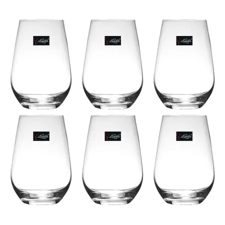 6 Vasos Degustacion Cristal Bombe Dubai 500 Ml | Deliglass Transparente