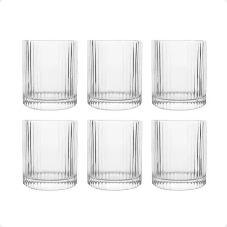 6 Vasos Sevilla Vidrio Labrado Whisky Velas 350 Ml | Nadir Transparente