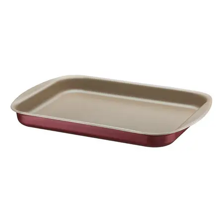 Asadera Antiadherente Llana Teflon Tramontina Brasil 22 Cm Bordó