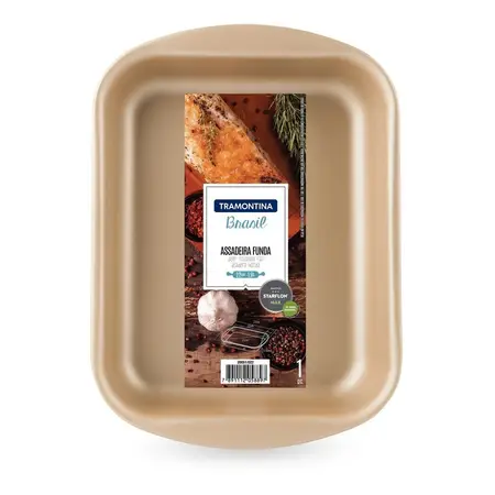 Asadera Honda Teflon Tramontina 22 Cm Horno Antiadherente Bordó