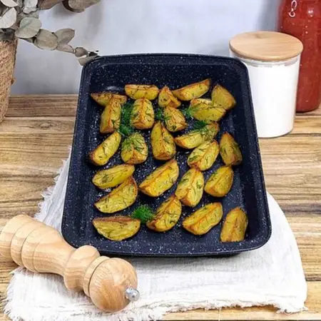 Asadera Rectangular Horno Acero Al Carbono 33,5 Cm | Carol Negro