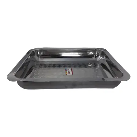 Asadera Rectangular Profunda Carol Acero Inoxidable 44x33 Cm Plateado