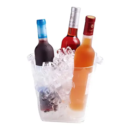 Balde Champagne Frapera Hielera De Acrílico Para 3 Botellas Color Transparente Tres Botellas
