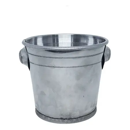 Balde De Hielo Para Mesa 2 Personas Acero Inoxidable Hielera - Plateado - Liso