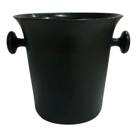 Balde De Hielo Para Mesa 2 Personas Plástico Reforzado X1 Un Color Negro Liso