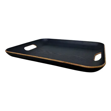 Bandeja Rectangular Con Asas 55 X 40 X 5 Cm. Negro | Carol