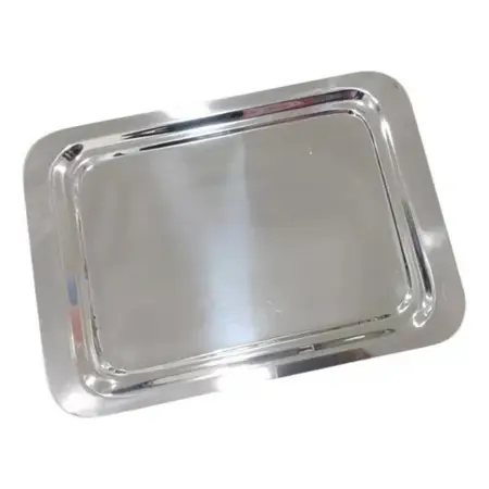 Bandeja Rectangular Doble Bajada Acero Inox. - 20,5x27,5 Cm 