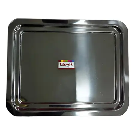 Bandeja Rectangular Doble Bajada Acero Inoxidable 44x33 Cm Color Acero Inox