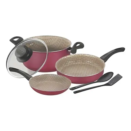Batería De Cocina Antiadherente Tramontina Paris 20599/790 Color Rojo