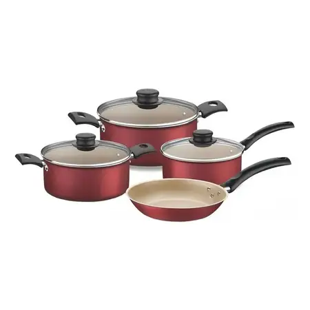 Batería De Cocina Juego Turim 7pz Teflón Cuot. | Tramontina Ocre