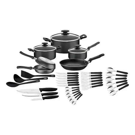 Batería De Cocina Loreto 20399/079 Con 38 Piezas Tramontina Negro
