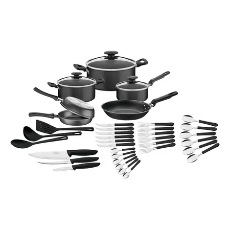 Batería De Cocina Loreto 38 Piezas Aluminio | Tramontina Negro