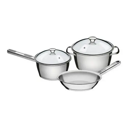 Batería Set Cocina Allegra Tramontina Acero Inox 5pz Cuot. Plateado