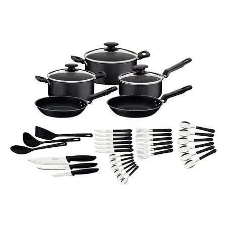 Bateria De Cocina 38 Pzs Victoria De Aluminio | Tramontina Negro