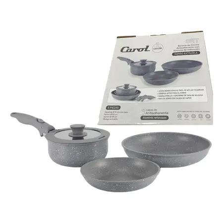 Bateria De Cocina 5 En 1 Granito Inducción Aluminio | Carol