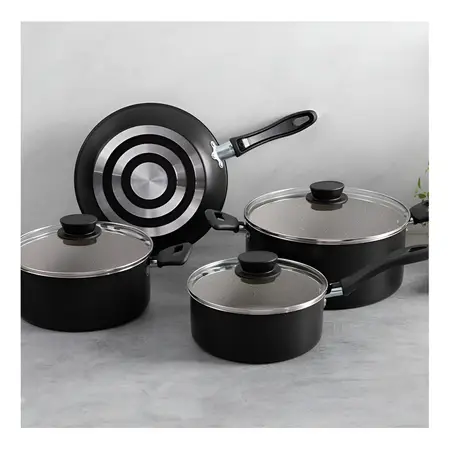 Bateria De Cocina Tramontina Antiadherente Linz 4 Piezas Color Negro
