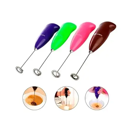 Batidor Electrico Leche Cafe Espuma Tragos Crema A Pilas Color Vario Frecuencia 1