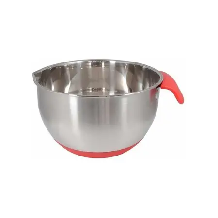 Bowl Acero Inoxidable Batir 20 Cm Con Asa Y Base Silicona Acero Inoxidable