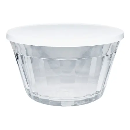 Bowl Americano 1 L Vidrio Con Tapa Plástica Nadir Cuenco X 1 - Transparente / Tapas: Color Al Azar