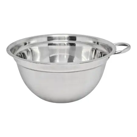 Bowl Batidor Con Asa 30 Cm Acero Inoxidable Repostería Carol Plateado