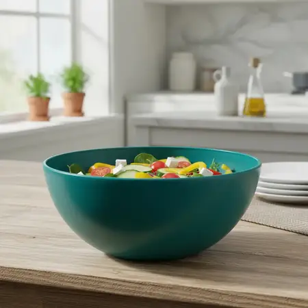 Bowl Plástico Ensaladera Carol Soft Irrompible Colores 23cm Azul petróleo