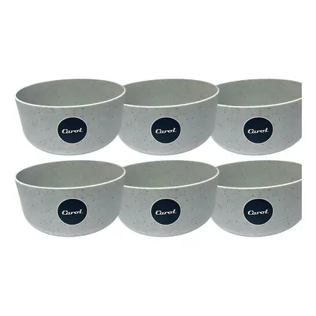 Bowl Plástico Linea Granito Cereales Ensalada Carol 18 Cm X6 Color Tiza