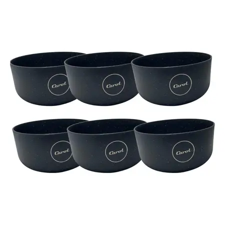 Bowl Plástico Linea Granito Cereales Ensalada Carol 18 Cm X6 Negro
