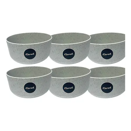 Bowl Plástico Linea Granito Cereales Ensalada Carol 18 Cm X6 Tiza