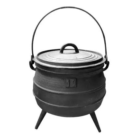 Cacerola 10 Litros Caldero Hierro Fundición 3 Patas Negro