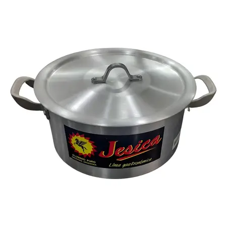 Cacerola Aluminio Gastronómica Con Asas Nro. 22 4.10 Lts. Color Plateado