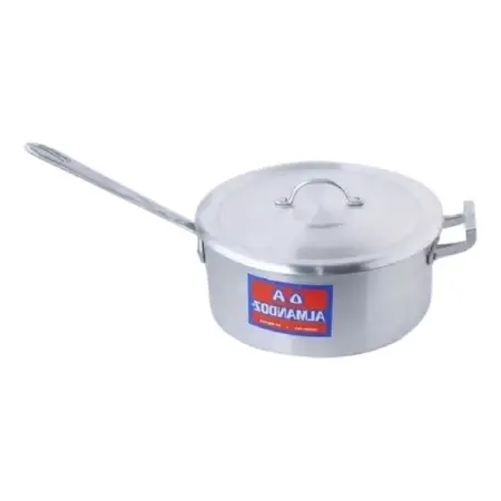 Cacerola Gastronómica Aluminio Con Mango Tapa N26 6,5 Lts. Plateado