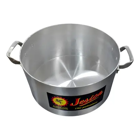 Cacerola Gastronómica C/tapa N° 40 25 Lts Aluminio Reforzada Color Plateado